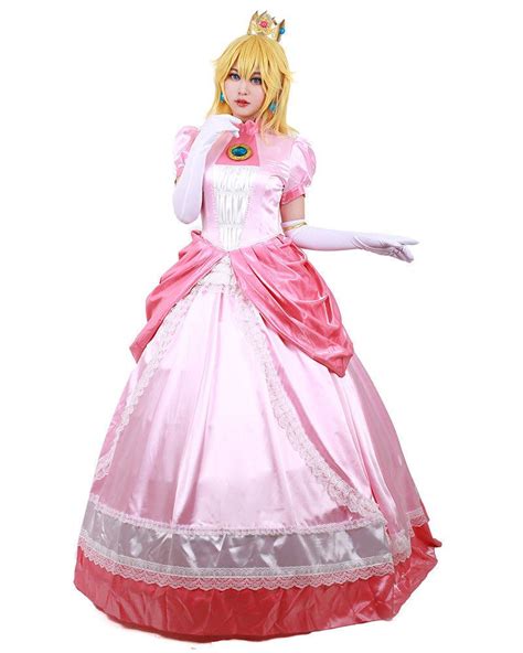 Details about Adult Princess Peach Costume Women Super Mario Bros and ...