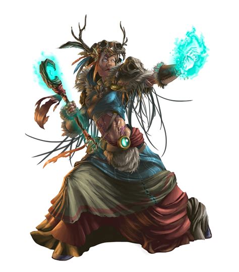 Female Human Shaman or Druid - Pathfinder PFRPG DND D&D 3.5 5E 5th ed ...