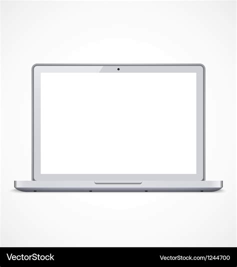 Laptop with white screen Royalty Free Vector Image