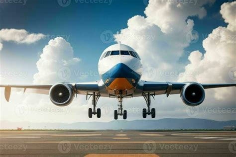 airplane on the runway background. AI Generative Pro Photo 32538856 Stock Photo at Vecteezy