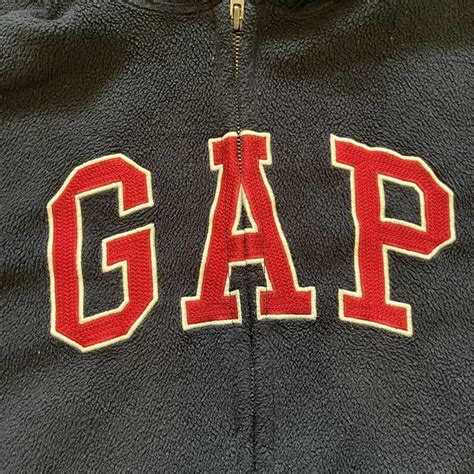 Vintage gap hoodie Navy zip up fleece/hoodie, great... - Depop