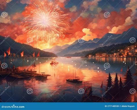 Ai Generated, Canada Day, 4th of July, Canada Flag Day, Independence Day Stock Illustration ...