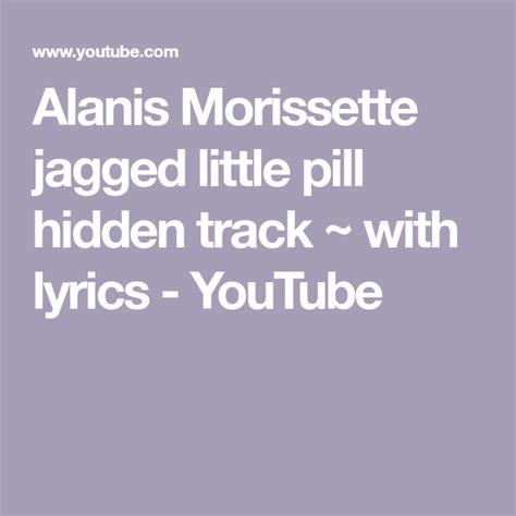 Alanis Morissette Jagged Little Pill Songs Lyrics