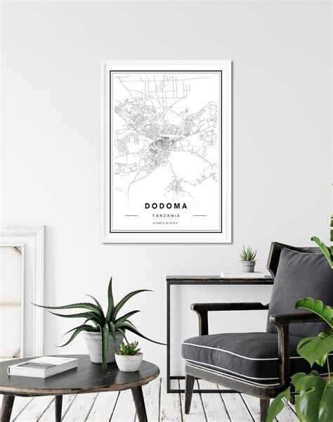 Dodoma Tanzania Printable City Map Dodoma Map Print Dodoma | Etsy