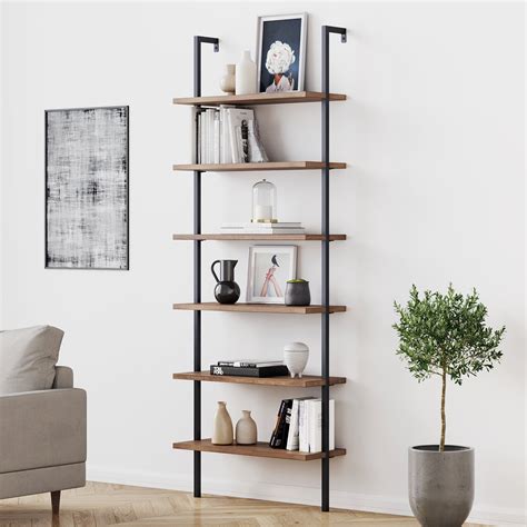 Wood Wall Mount Ladder Bookshelf | Theo in 2023 | Wall mounted ...