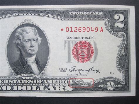 Series 1953 $2 Two Dollar Star Note Red Seal $2 Legal Tender Us Deuce ...