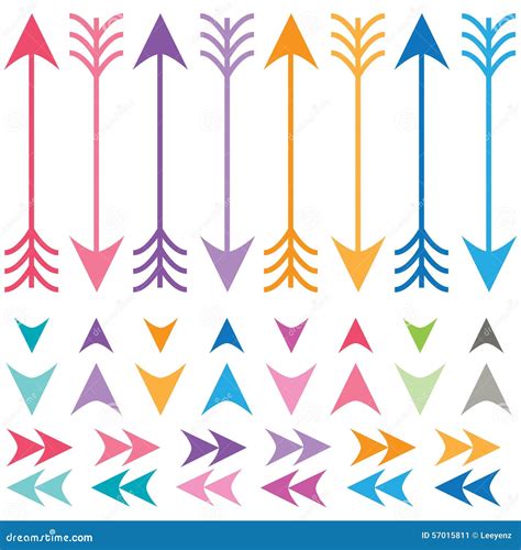Colorful Arrows Set stock vector. Illustration of cursor - 57015811