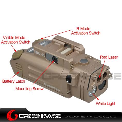 Greenbase DBAL PL 400 Lumen LED Flashlight Tactical Strobe/Red laser/IR ...