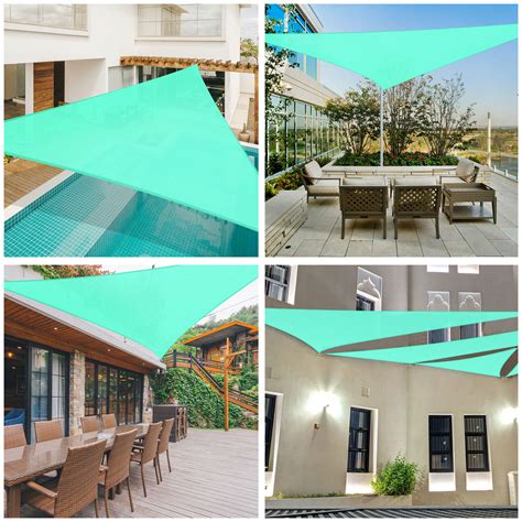 Triangle Sun Shade Sail Canopy UV Block Patio Yard Pool Outdoor Pearl ...