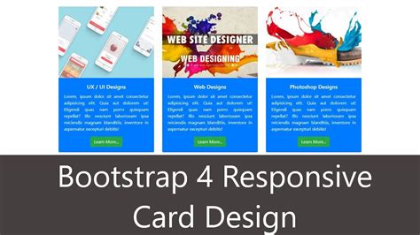 Bootstrap 4 Responsive Card Design in 5 minutes bootstrap 4 tutorial - YouTube