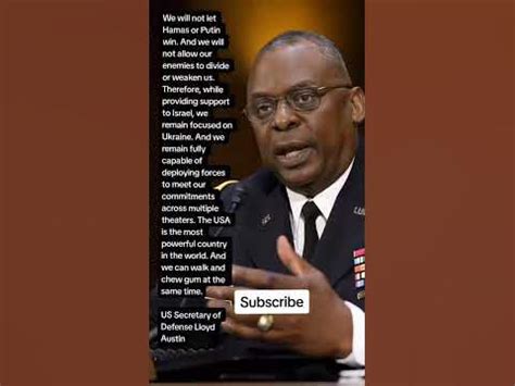 US Secretary of Defense Lloyd Austin (Quotes) - YouTube