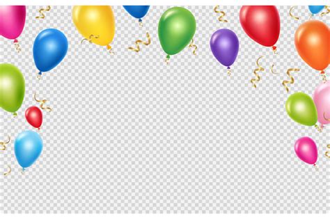 Celebration vector background template. Realistic balloons and ribbons By ONYX | TheHungryJPEG