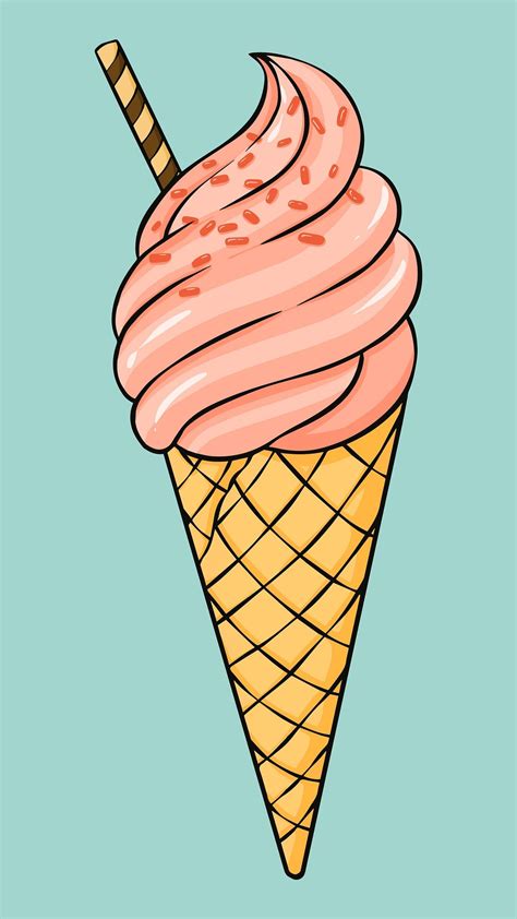Download free illustration of Vintage ice cream dull colorful cartoon illustration by Noon about ...