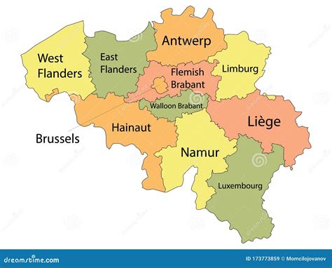 Colorful Map Of Regions Of Denmark Vector Illustration | CartoonDealer ...