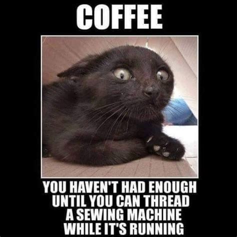 Coffee. You haven’t had enough until you can thread a sewing machine while it’s running. – Wag ...