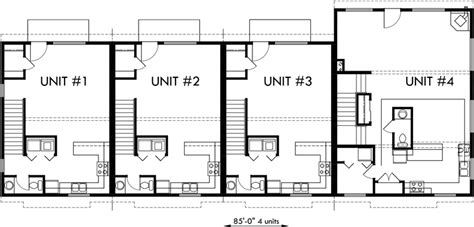 4 Plex Plans, Fourplex With Owners Unit, Quadplex, F-551