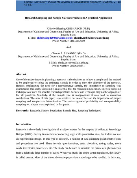 Example Of Sampling Techniques In Research | Study in Progres