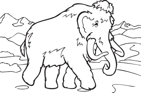 Clipart - Coloring Book Mammoth