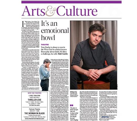 London Evening Standard Newspaper 1st May 2019 Tom Burke Interview ...