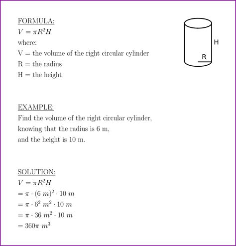 Volume of the right circular cylinder (formula and example) – LUNLUN.COM