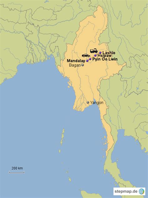 Myanmar Lashio von nadinegehri - Landkarte für Burma