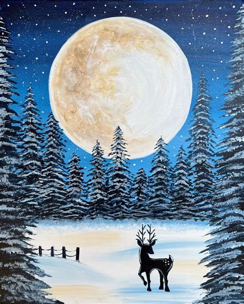 Winter Moon Glow - Pinot's Palette Painting