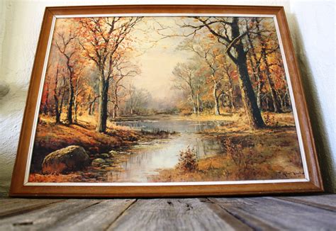 Vintage framed Robert Wood 'October Morn' reproduction