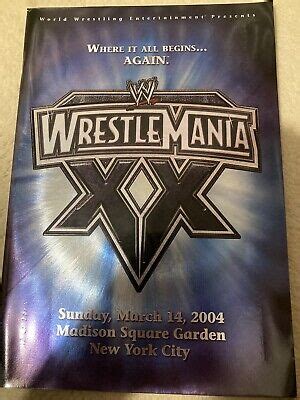 WWE WRESTLEMANIA 20 Official Programme. Madison Square Garden 2004. £1.04 - PicClick UK