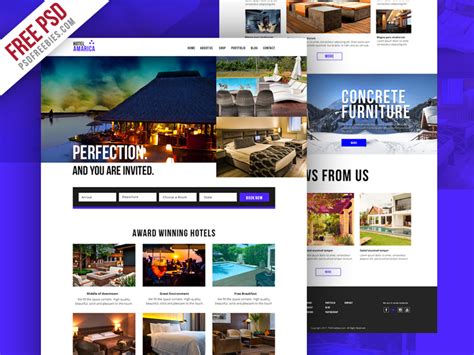 Hotel Booking Website Template PSD | PSDFreebies.com