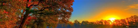 Autumn and sunset 4K wallpaper download