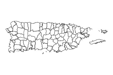 Outline Sketch Map of Puerto Rico With States and Cities 25844087 ...