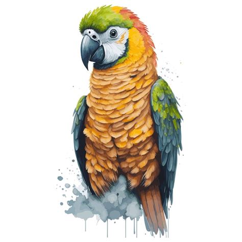 Premium Vector | A watercolor painting of a parrot with a green head ...