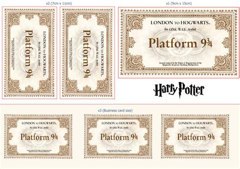 Give you 6 harry potter hogwarts ... Harry Potter Ticket, Harry Potter ...