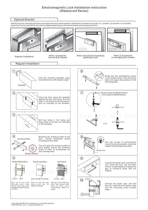 Electromagnetic Lock Installation Instruction ... - deurmagneet