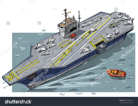 Aircraft Carrier Cartoon Stock Vector (Royalty Free) 183000218 | Shutterstock