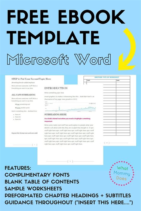 Free Ebook Template - Preformatted Word Document - What Mommy Does