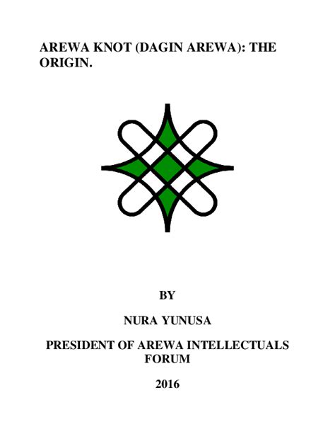 (PDF) AREWA KNOT (DAGIN AREWA): THE ORIGIN | Nura Yunusa - Academia.edu