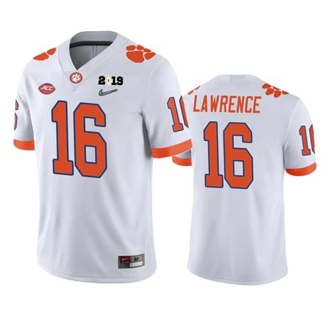 Trevor Lawrence Clemson Tigers National Champions White Jersey