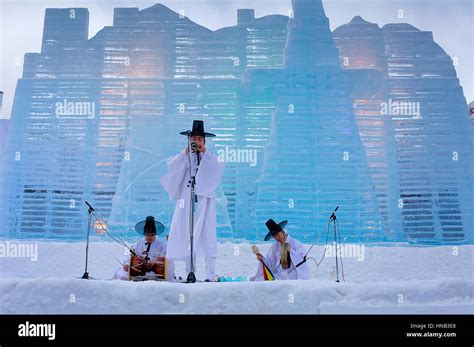 performance,Sapporo snow festival,in background ice sculpture,Odori ...