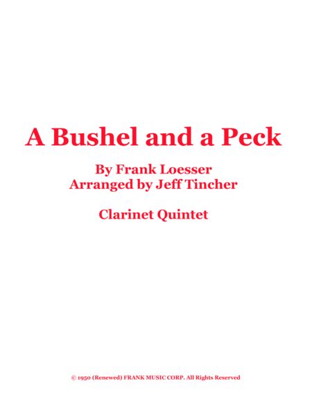 A Bushel And A Peck Sheet Music | Frank Loesser | Performance Ensemble