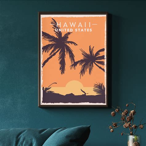 Hawaii Travel Poster Hawaiian Decor Aloha Hawaii Beach - Etsy