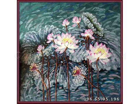 Lotus pond painting oil painting