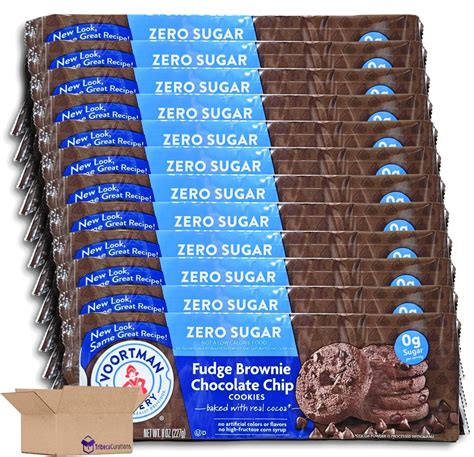 Voortman Zero Sugar Fudge Brownie Chocolate Chip Cookies Value Pack ...