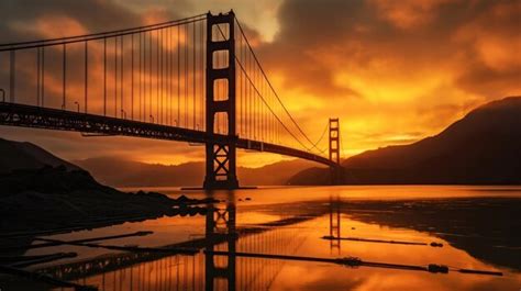 Premium AI Image | golden gate bridge in the sunset