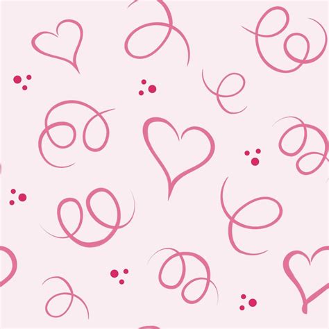 Seamless pattern with watercolor pink hearts and elements. Romantic cute baby print. Little ...