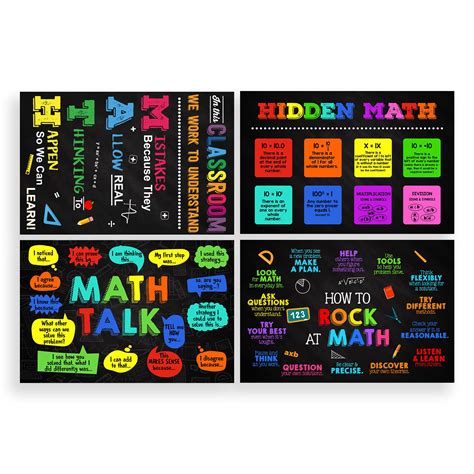 Buy 4 Pieces MATH s Teacher s For Classroom Math s For Middle and High ...