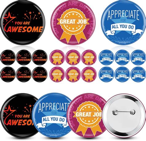 Amazon.com : Reward Buttons Pins Employee Appreciation Gifts Bulk 2.3 Inch Employee Appreciation ...