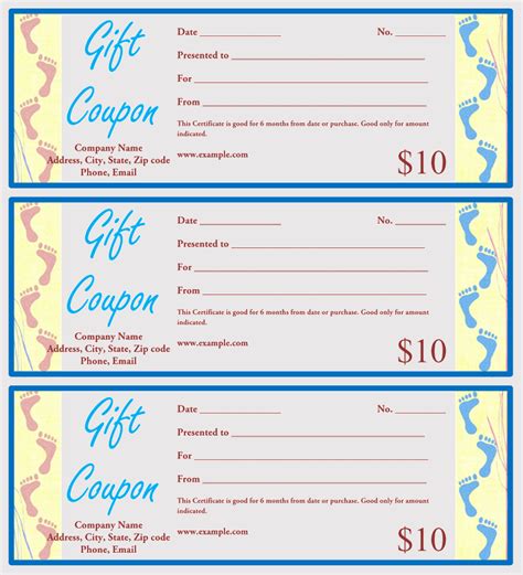 Printable Gift Coupon Templates Free