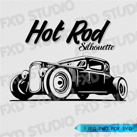 Hot Rod Silhouette Clip Art Image Hot Rod Motor Hot Rod SVG | Etsy