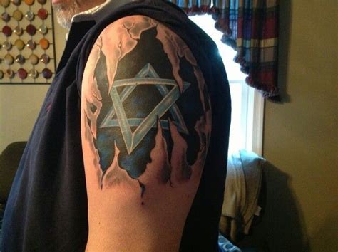 Adorable star of david tattoo on shoulder - Tattooimages.biz